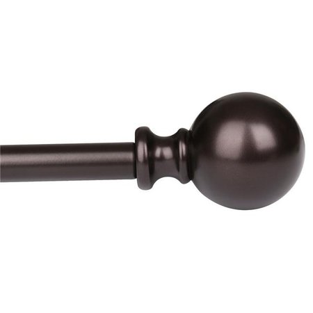 UTOPIA ALLEY Utopia Alley D38RB 86-120 in. Adjustable Curtain Rod with Round Finials - Bronze D38RB